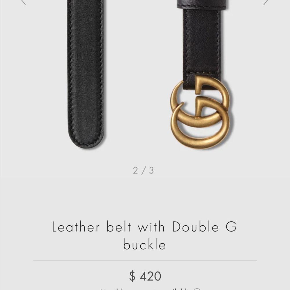 Authentic womens skinny Gucci belt